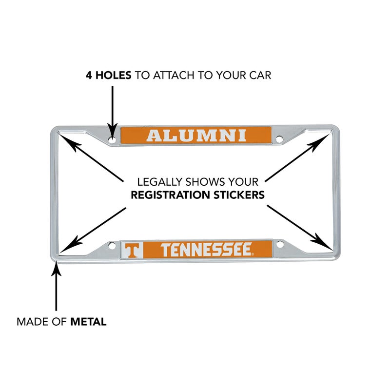 Desert Cactus University of Tennessee Car Accessories Volunteers Metal License Plate Frame and Tag Holder for Front or Rear of Car (Alumni) - Image 4